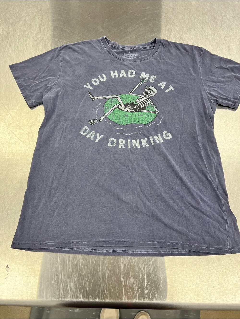 goodie two sleeves You Had Me At Day Drinking Graphic 100% Cotton Tee Men L